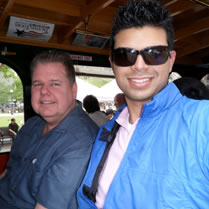 Dave & Rob on a trolley city tour