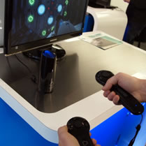 Sixense motion-based game controller demo at the Intel Booth
