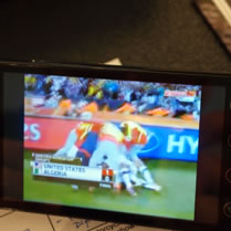 Watching Team USA win vs. Algeria on Dave's HTC EVO while recording