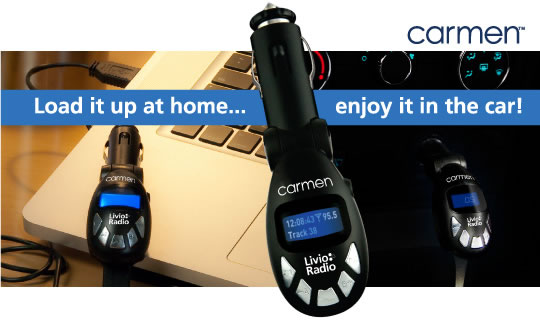 The Carmen Car Audio Player lets you record radio shows on the internet and listen to them in the car