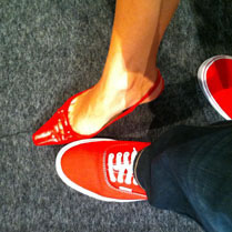 Rob & Miss IFA compare their RED shoes. Which one do you like best?