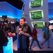 Dave recording at the Philips Booth