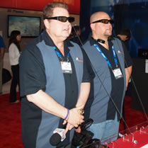 Dave & Chris enjoying a  3D movie at the LG Booth