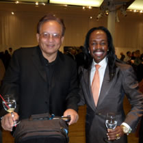 Monster Cable's Noel Lee with Verdine White from Earth, Wind & Fire