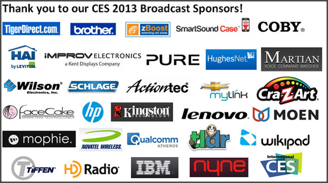 Thank you to our 2013 CES Broadcast Sponsors!