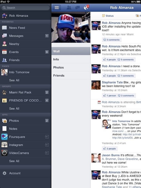 Facebook for iPad