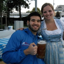 Our videographer Andres with a Fräulein at Oktoberfest at IFA