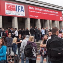 The crowds waiting outside IFA