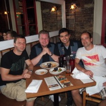 Dave & Rob having dinner with their friends Jens & Dirk from IFA