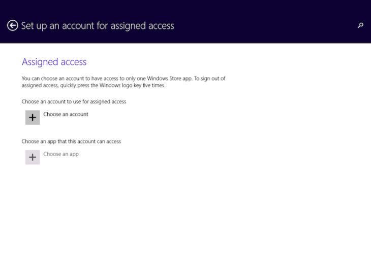 Windows 8 Assigned Access