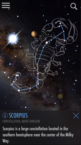 SkyView app showing a constellation