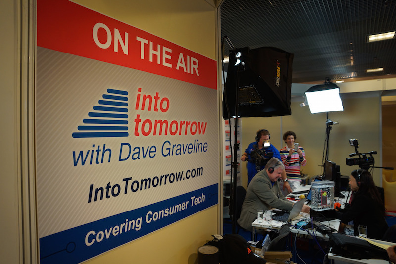 Into Tomorrow Booth With Sign