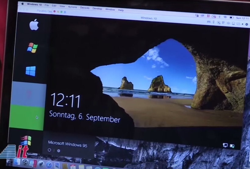 Parallels running on a Mac