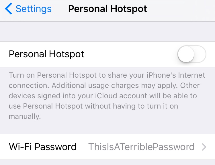 Personal Hotspot