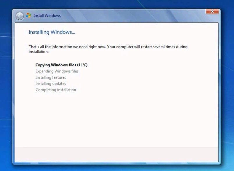 Window 7 Installation