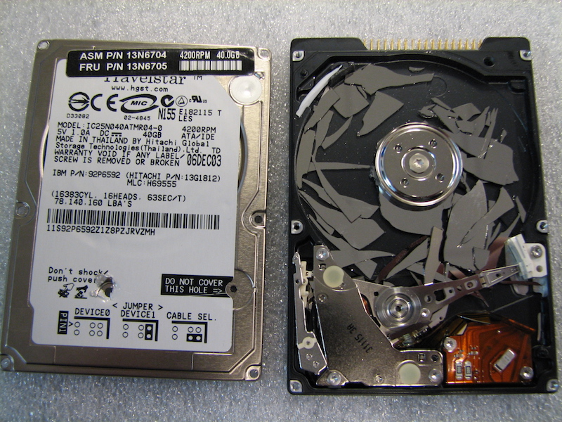 broken hard drive