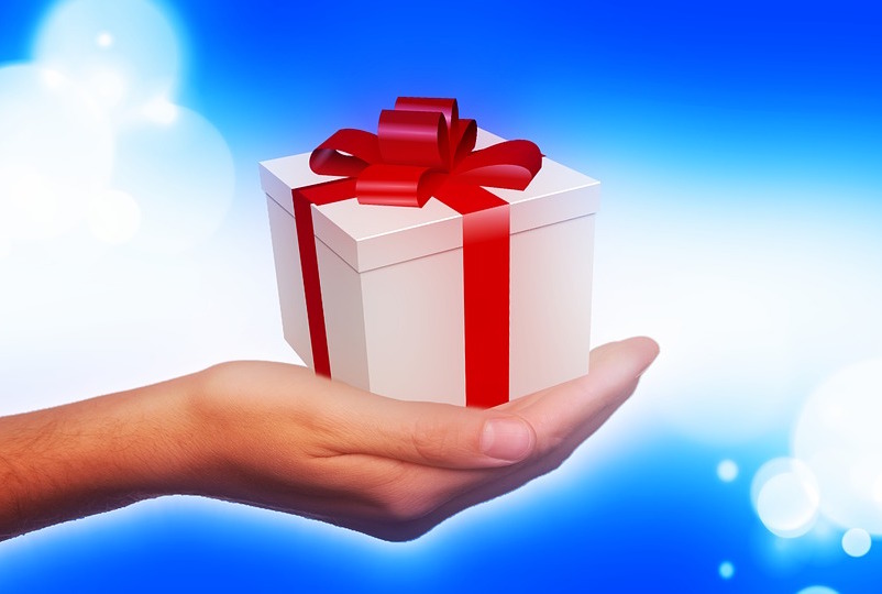 Gift in hand