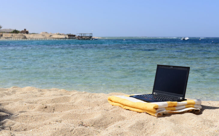 Laptop at the Beach