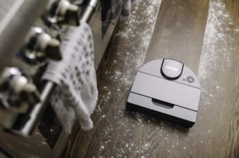 Neato Robotics D10 picking up flour