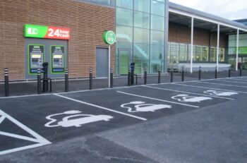 Electric car charging spaces